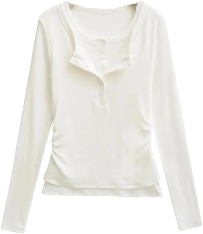 

Женская футболка с круглым вырезом и длинными рукавами