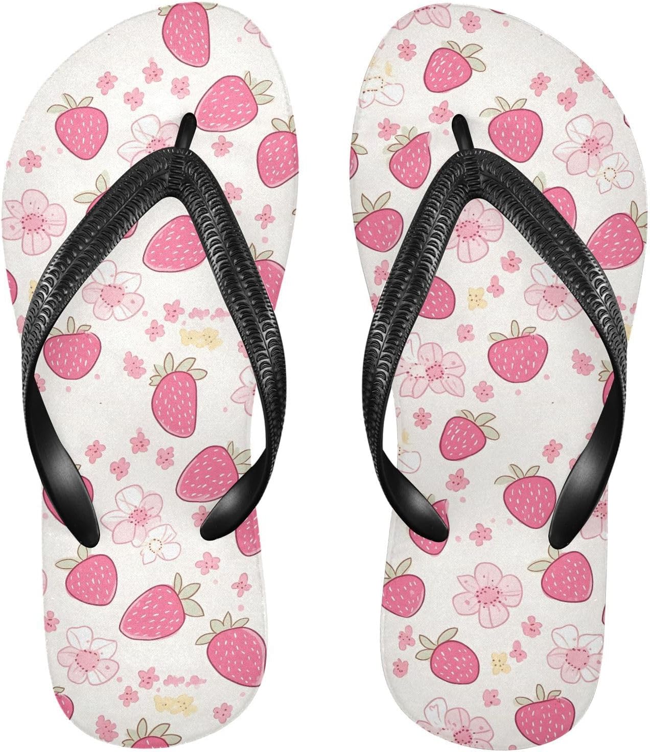 

Пляжные летние повседневные сандалии с цветочным рисунком клубники для женщин и мужчин, обувь для душа 20860742 Kfbe, Strawberries