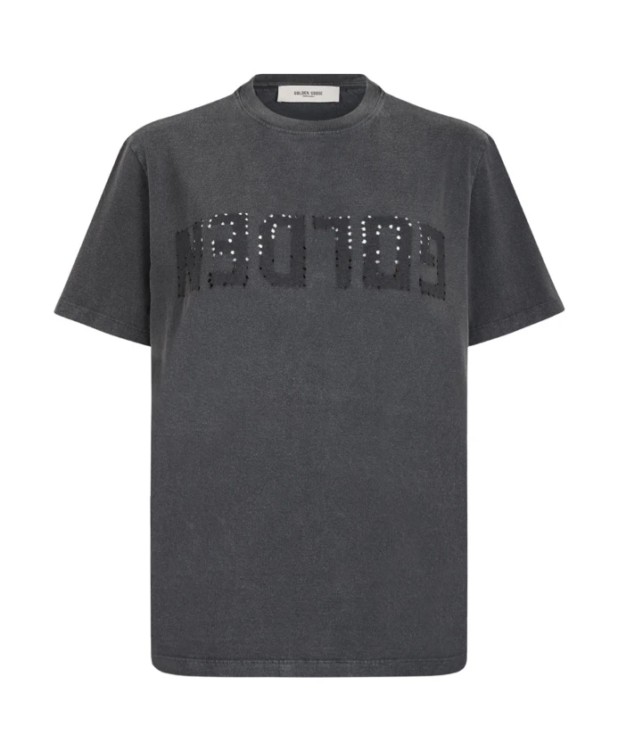 

Футболка с надписью «Антрацит» Golden Goose, серый