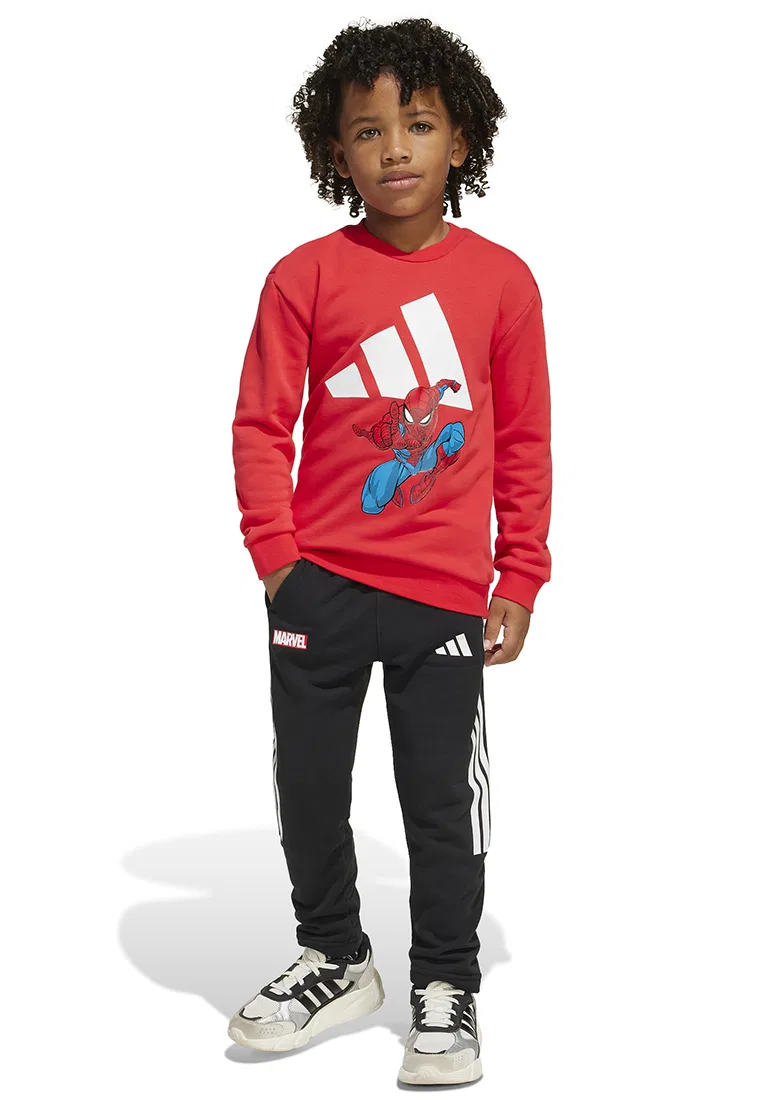 Детский спортивный костюм, с Человеком-пауком, Adidas, белый