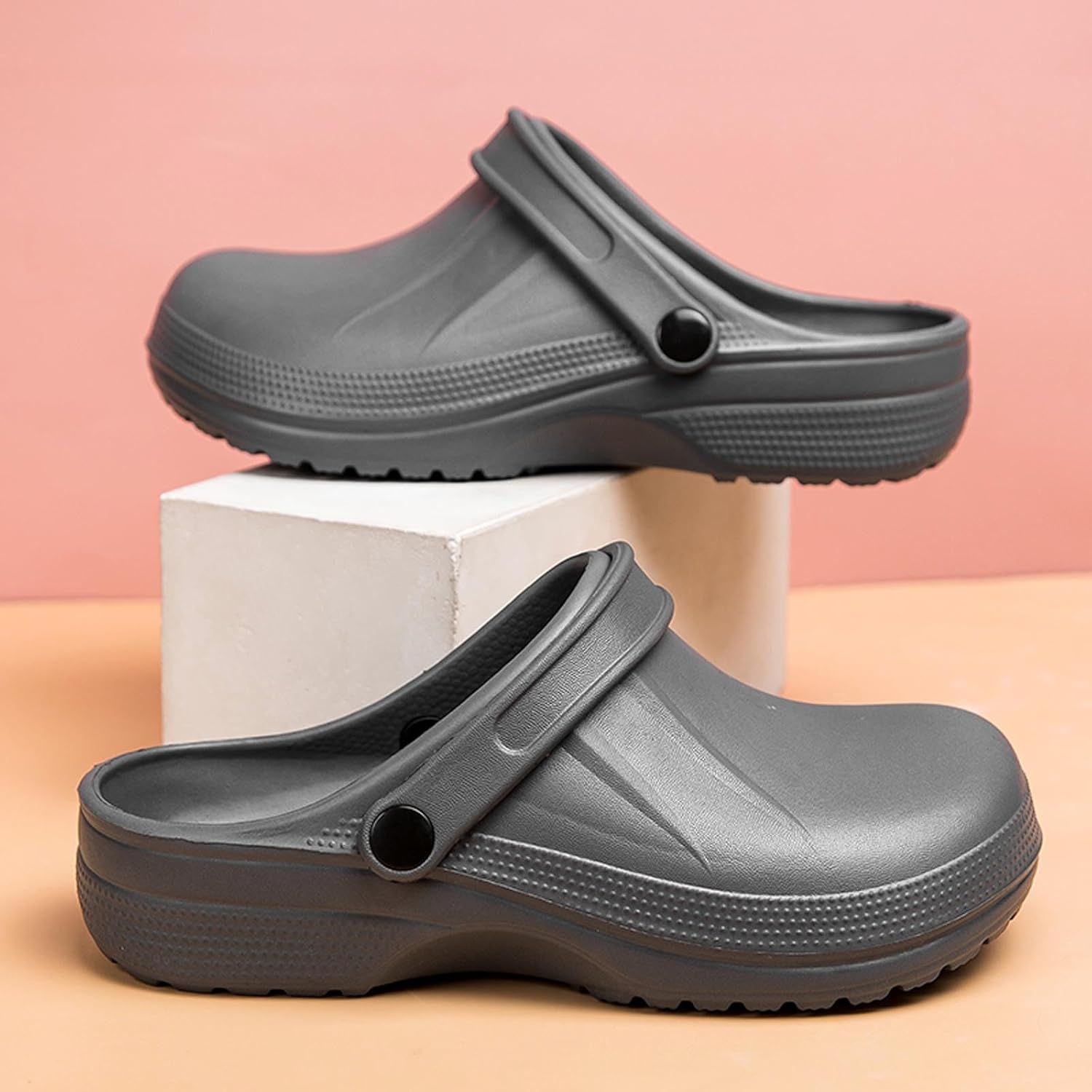 Сабо Meidiastra Unisex EVA: женские водонепроницаемые, легко моющиеся садовые туфли, мужские нескользящие пляжные сандалии, повседневная обувь без шнурков, серый — фото 4