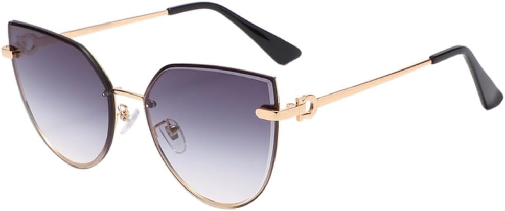 

Солнцезащитные очки «кошачий глаз» для женщин, винтажные солнцезащитные очки без оправы для мужчин, ретро-очки, классические солнцезащитные очки, очки с защитой от УФ-излучения UV400 UJNHGQ, Grey