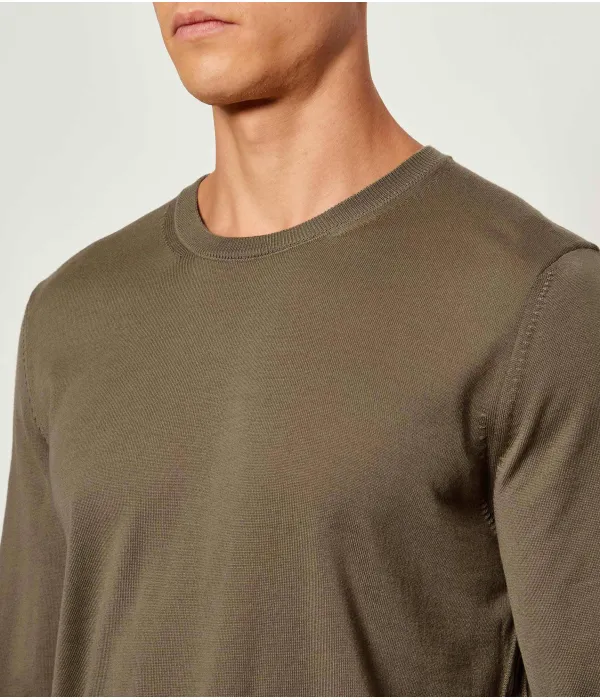 Шерстяной свитер с перевивочным переплетением Slim fit Boss, зеленый — фото 4