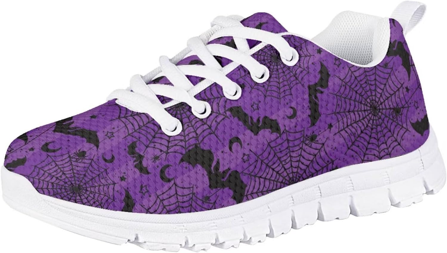 

Рождественские кроссовки Forchrinse для девочек и мальчиков, легкие шнурованные ходовые кроссовки, повседневные беговые кроссовки с противоскользящей подошвой, Halloween Bats