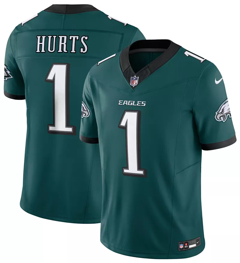 

Мужская майка Nike Philadelphia Eagles Jalen Hurts #1 Green Vapor Limited