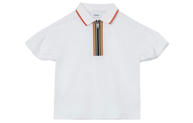 

Футболка детская Burberry с короткими рукавами, белый / коричневый