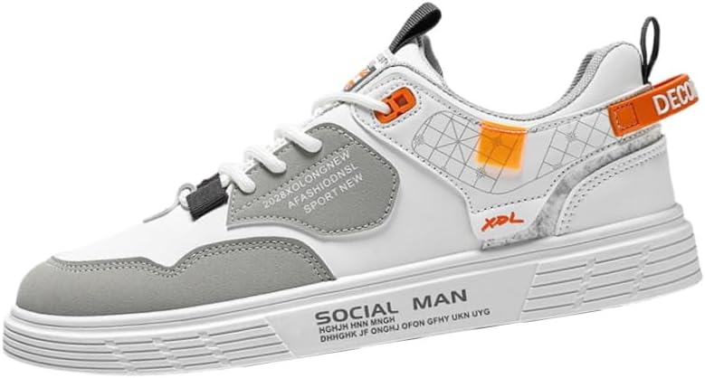 

Мужские модные кроссовки Fusecottc для скейтборда - спортивные туфли на шнуровке с противоскользящей подошвой, белый