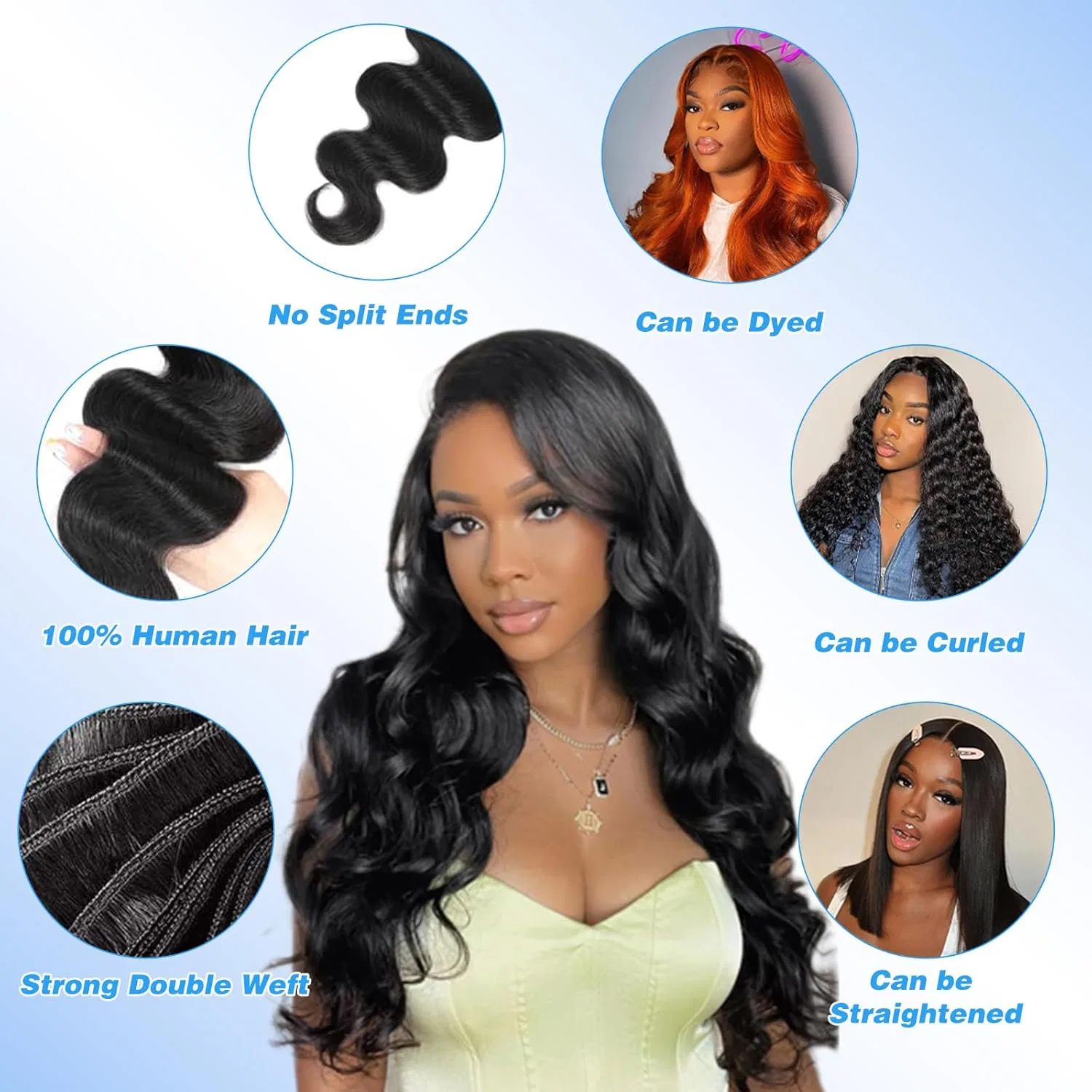 Набор из 3 пучков бразильских волос Body Wave от Human Hair Bundles Nicmiss — фото 4
