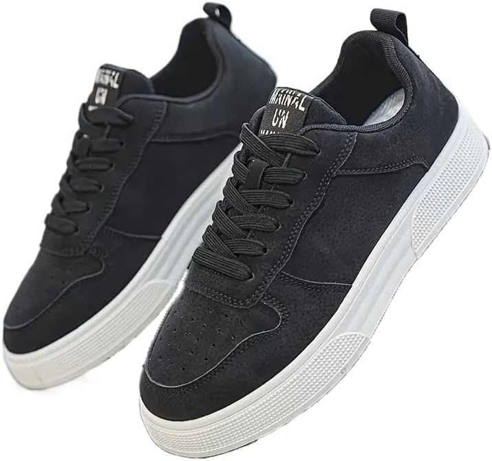 

Прочные мужские кеды для скейтборда - стильные низкие кроссовки с противоскользящей подошвой - подходят для всех сезонов, для активного отдыха на улице и городской моды - удобные, большие размеры Clolinde, черный