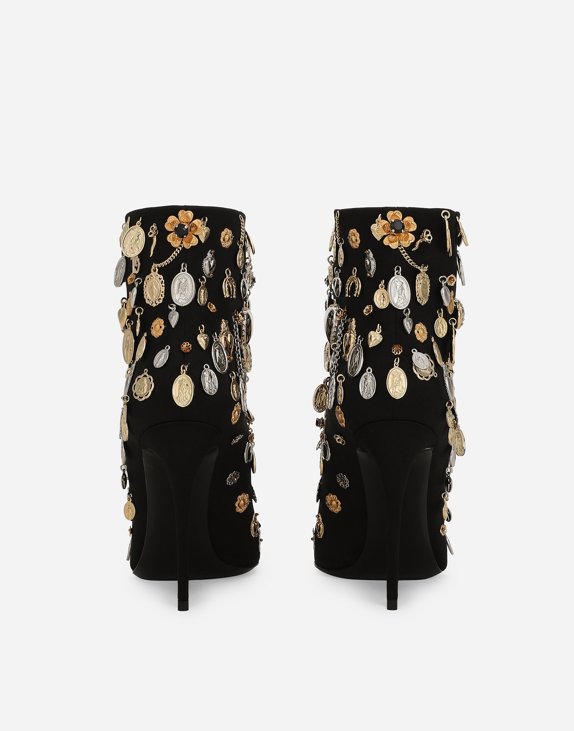Атласные ботильоны с вышивкой Dolce & Gabbana, мультиколор — фото 3