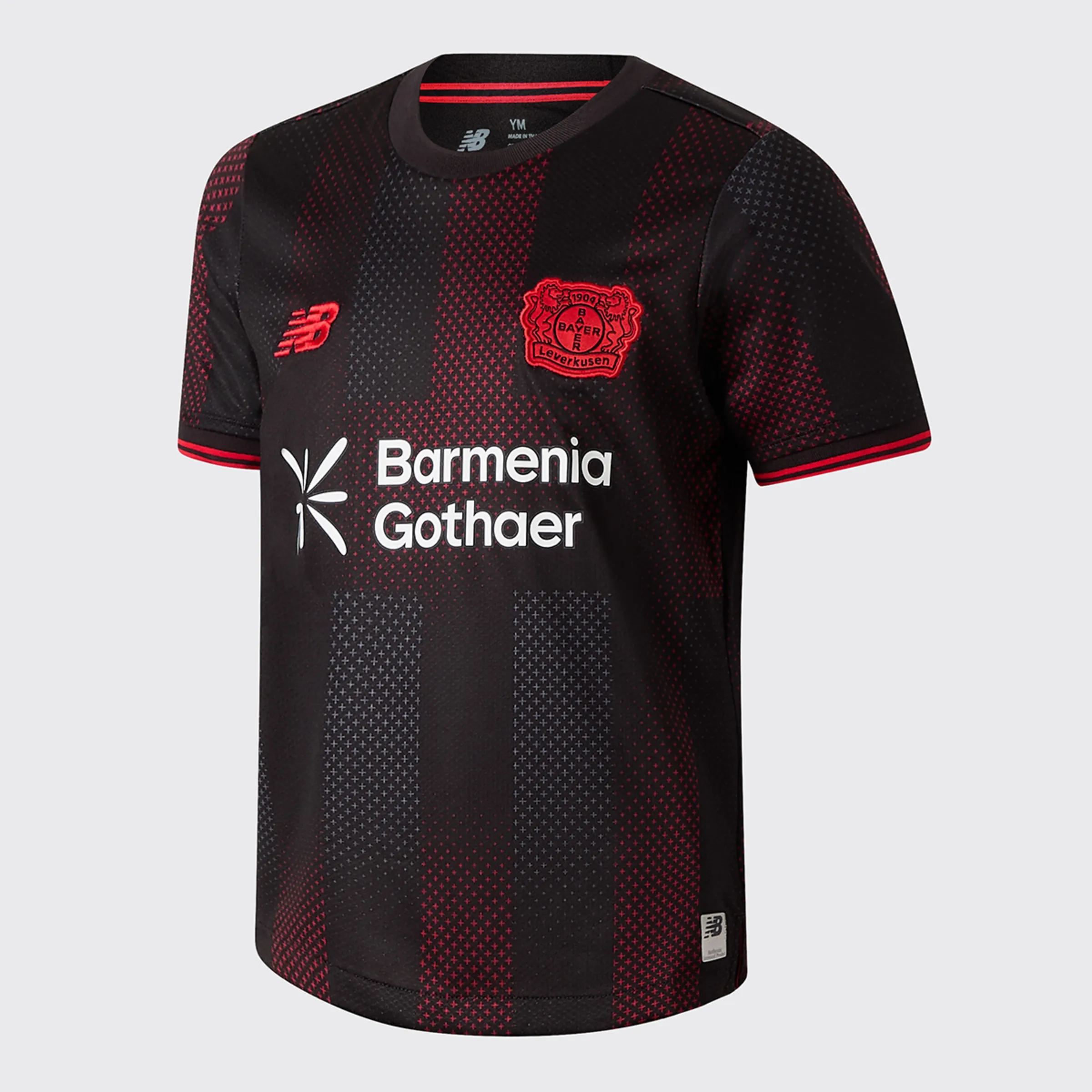 Детская футболка Байер 04 домашняя форма 2025/2026 реплика New Balance, красный — фото 3