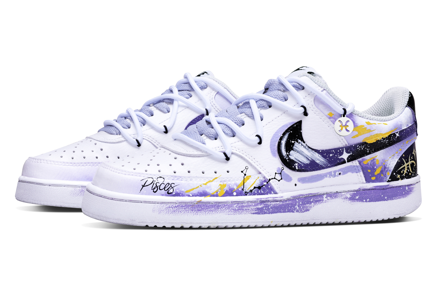 Nike Court Vision 1 устойчивые к истиранию, легкие и дышащие низкие кроссовки для скейтбординга мужские Purple — фото 4