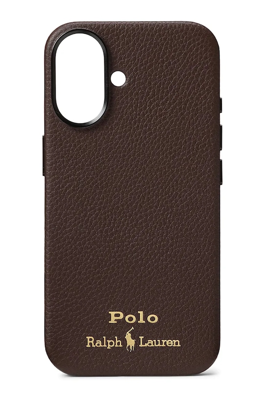 

Кожаный чехол для iphone 16 Polo Ralph Lauren, коричневый