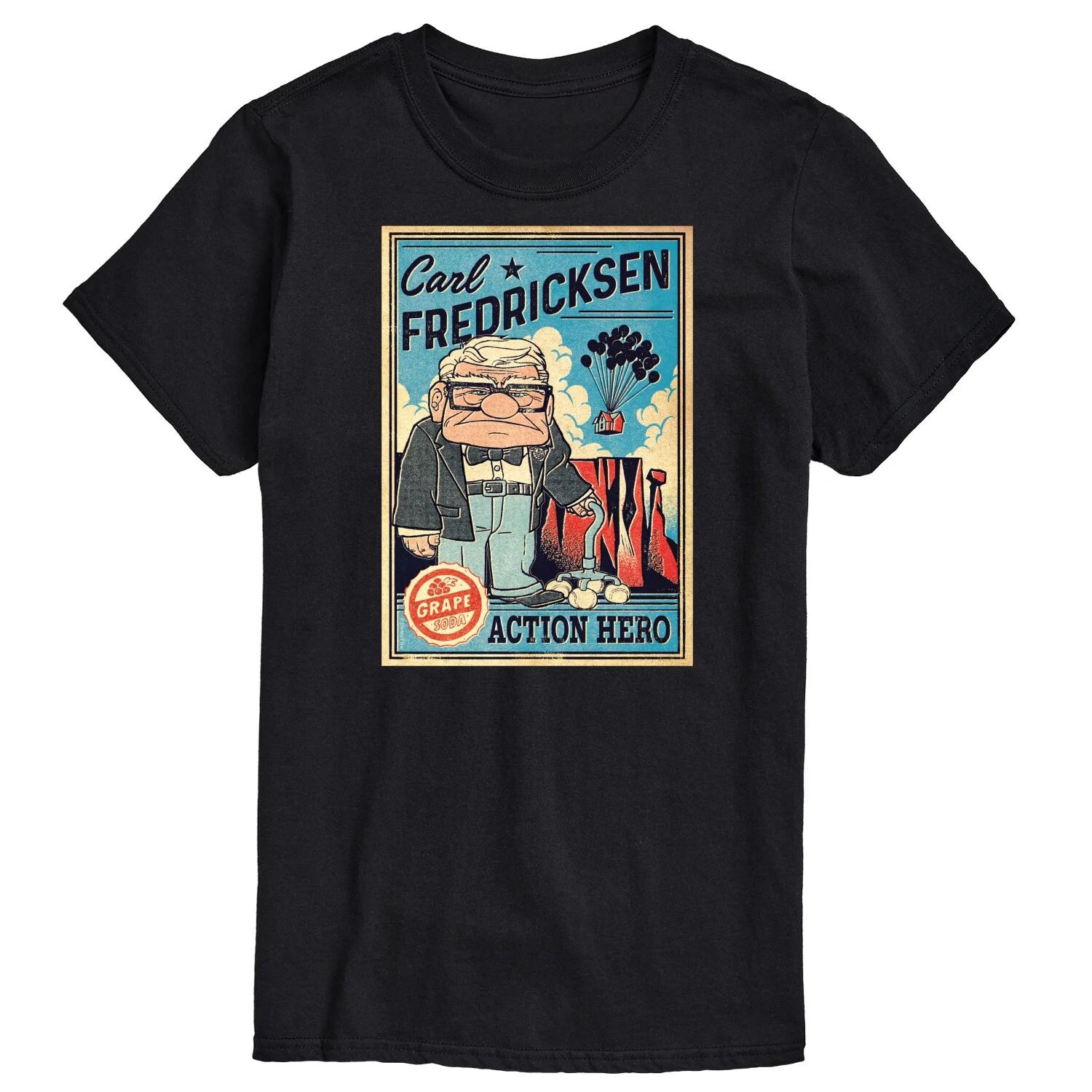 

Футболка /Pixar's UP Big & Tall Carl с рисунком Disney, черный