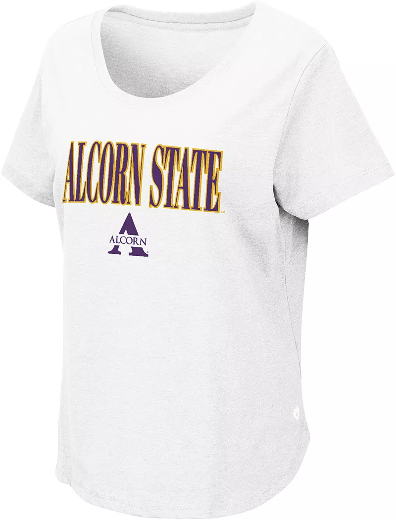 

Женская белая футболка Alcorn State Braves Colosseum