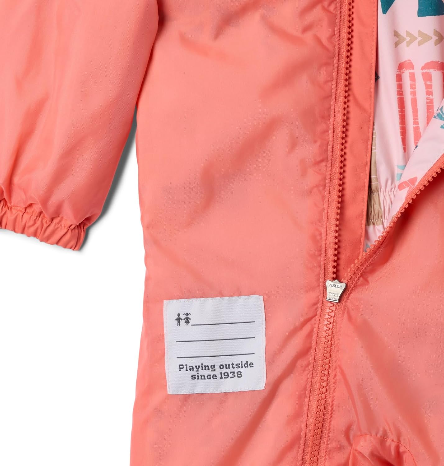 Колумбия Unisex детский дождевик Critter Jitters Iii Columbia, Satin Pink Outerbounds/Hot Coral — фото 3