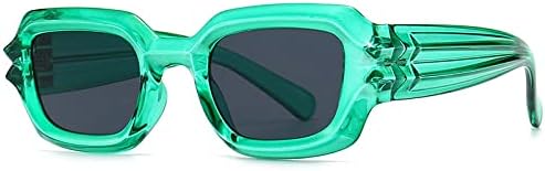 

Винтажные маленькие прямоугольные зеленые солнцезащитные очки для женщин, защита от УФ-излучения UV400, ретро-солнцезащитные очки с леопардовым принтом для мужчин MTZJH, 1