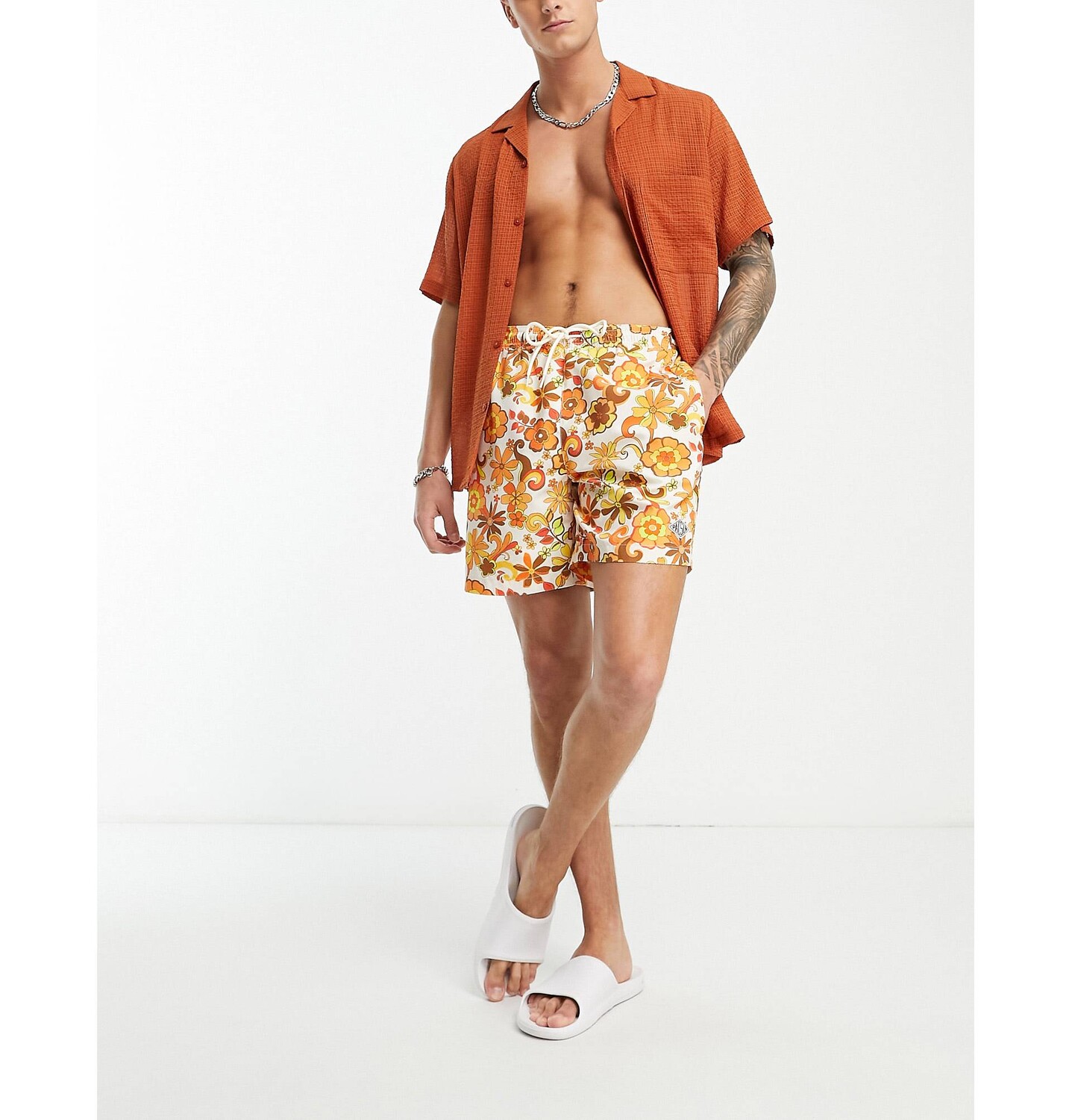 

Разноцветные плавки с цветочным принтом PacSun 60's