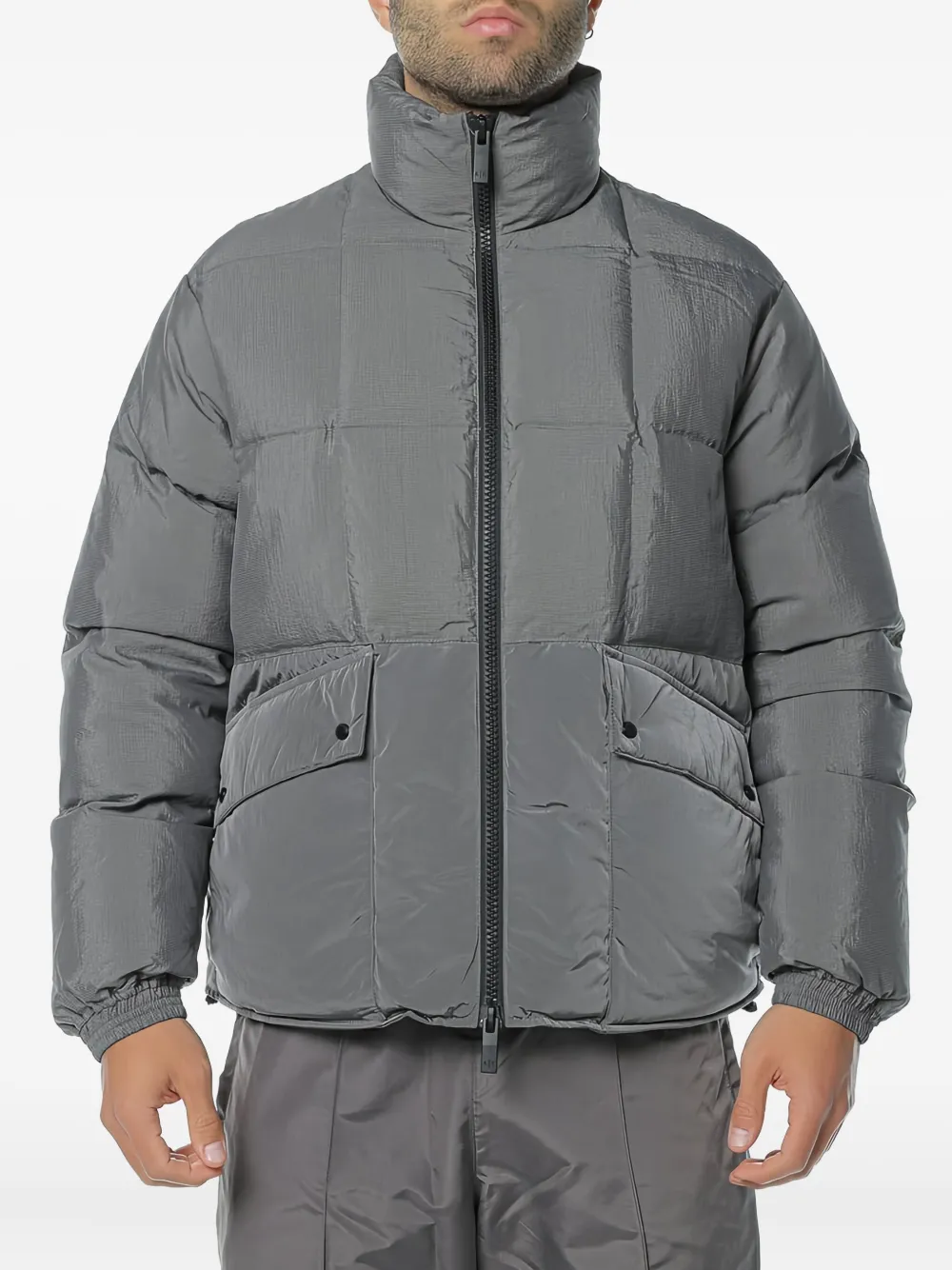 

Стеганая пуховая куртка Armani Exchange, серый
