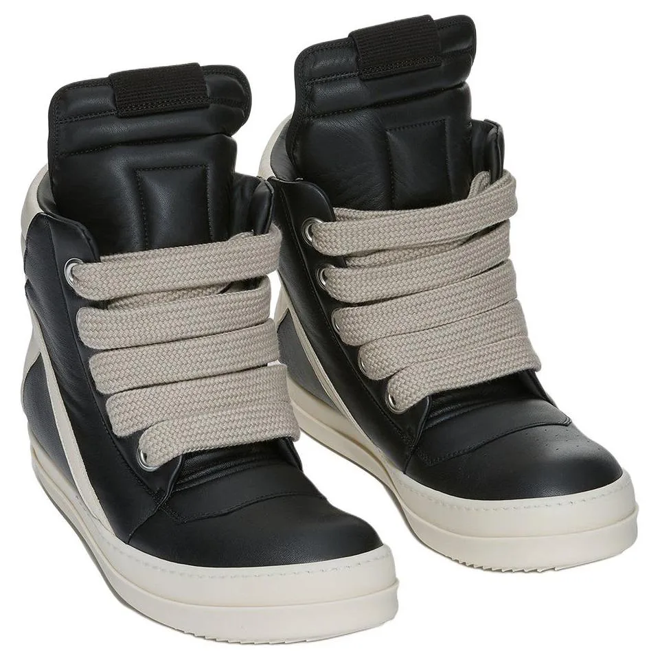 RICK OWENS Кроссовки для скейтбординга RO Jumbo Geobasket High Top мужские черно-белые — фото 4