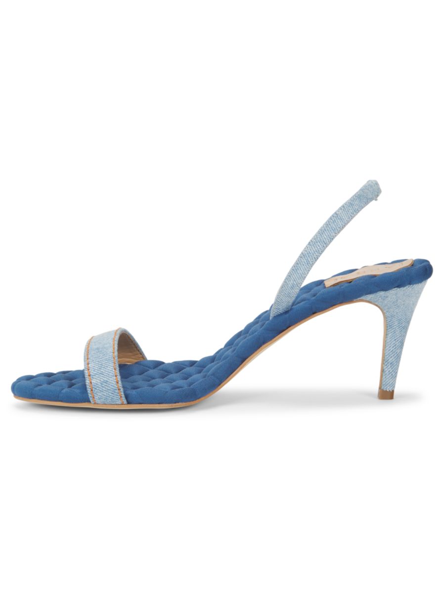Босоножки Claudia 75MM из денима с открытой пяткой Aera, цвет Denim — фото 4
