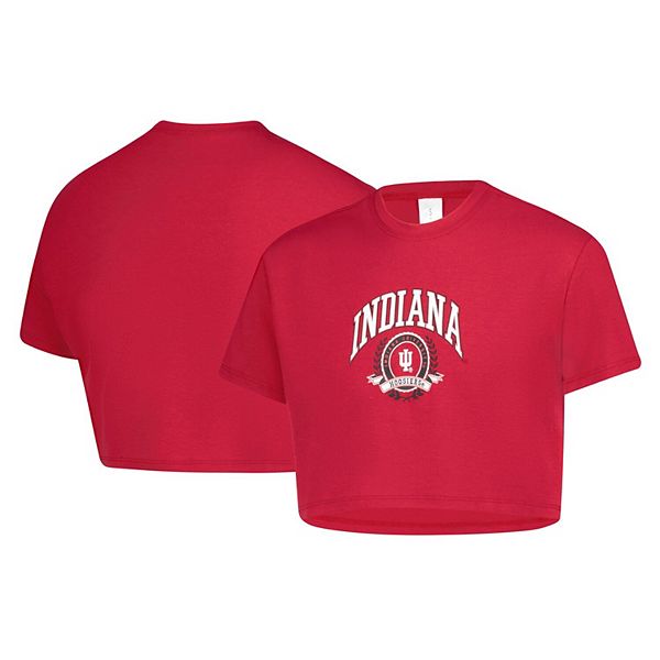 Детская футболка Indiana Hoosiers crimson laurels cropped tri-blend Zoozatz — фото 2