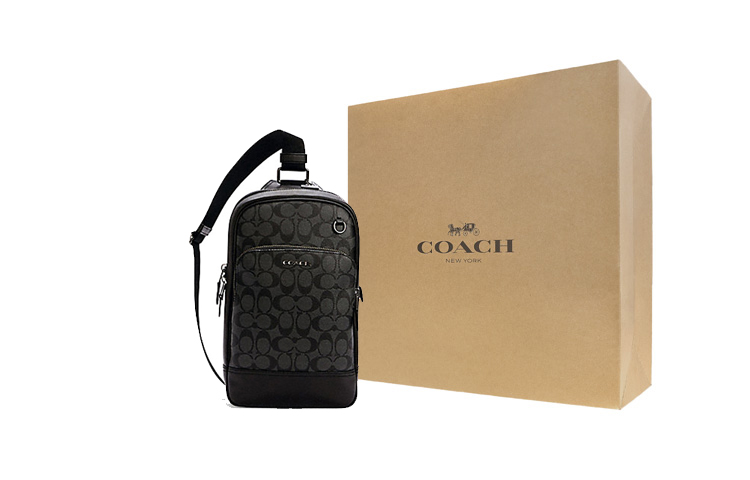 

COACH Кожаный слинг кроссбоди для мужчин небольшой размер черный серый