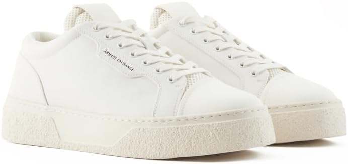 Мужские классические кроссовки Emporio Armani с чистым дизайном и львиной эмблемой Armani Exchange, слоновая кость — фото 2