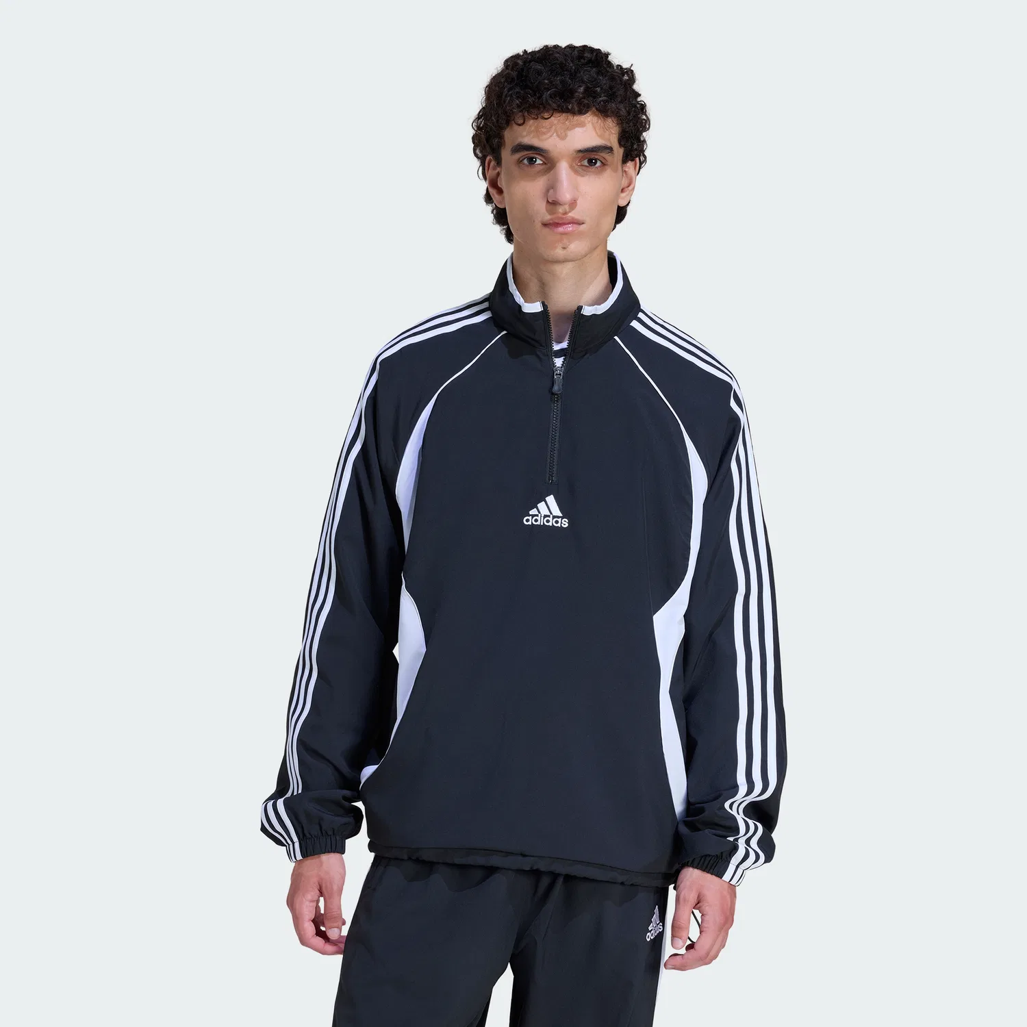 Мужской свитшот на молнии Adidas Teamgeist, чёрно-белый