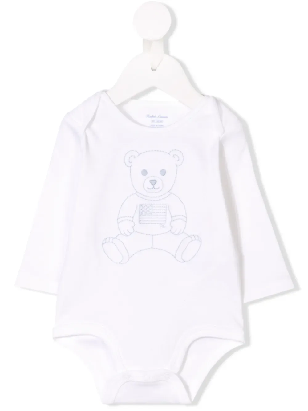 Боди с вышитым медведем POLO RALPH LAUREN KIDS, белый