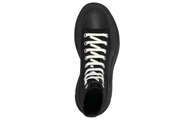 Кроссовки tread slick canvas high top sneakers 'black white' Alexander Mcqueen, черный — фото 4