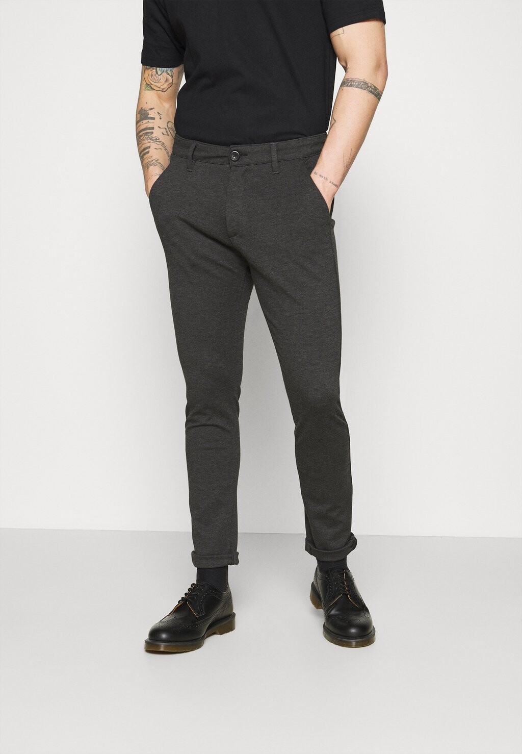 

Брюки PONTE ROMA PLAIN Denim Project, темно-серый меланж