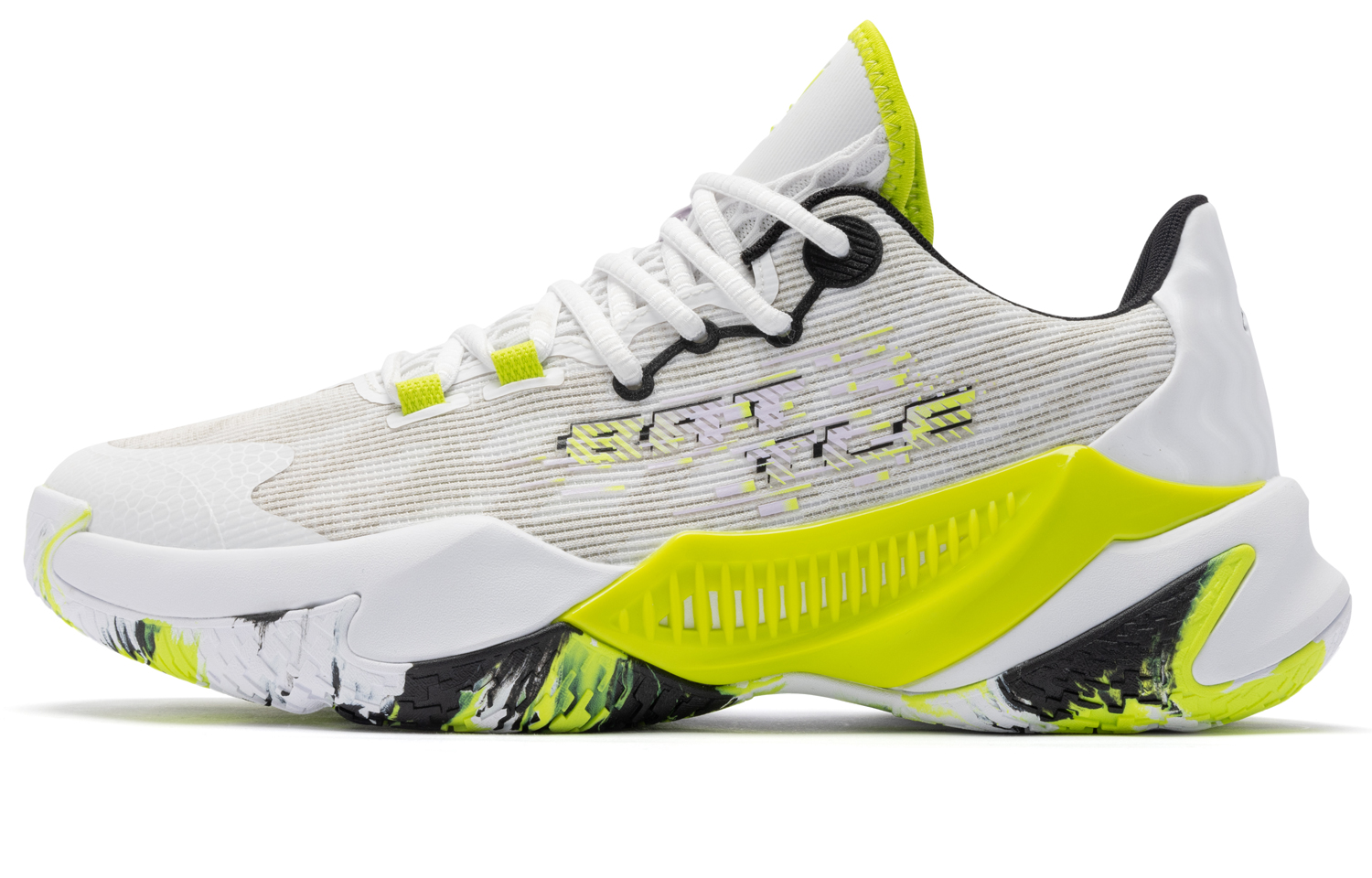 

Баскетбольные кроссовки Basketball Shoes Men Low-Top White Lime Green Qiaodan