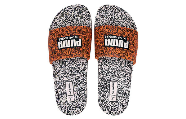 Тапочки mr. doodle x leadcat 20 slides 'wavy doodles' Puma, коричневый — фото 3