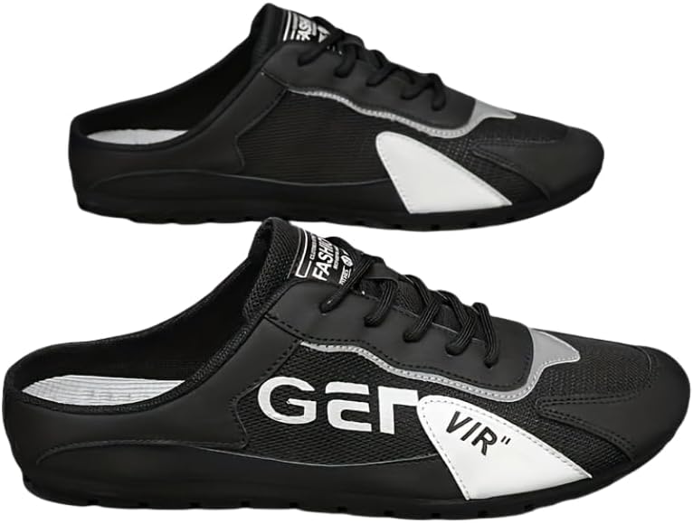 

Модные мужские слипоны на весну и лето, повседневные и домашние кроссовки-мулы, нескользящие удобные лоферы для работы, походов и трекинга Hhhchpm, черный