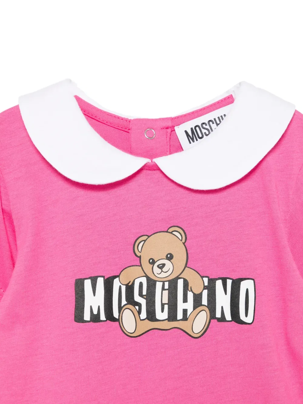 Комбинезон с воротником Питера Пэна Moschino Kids, розовый — фото 3