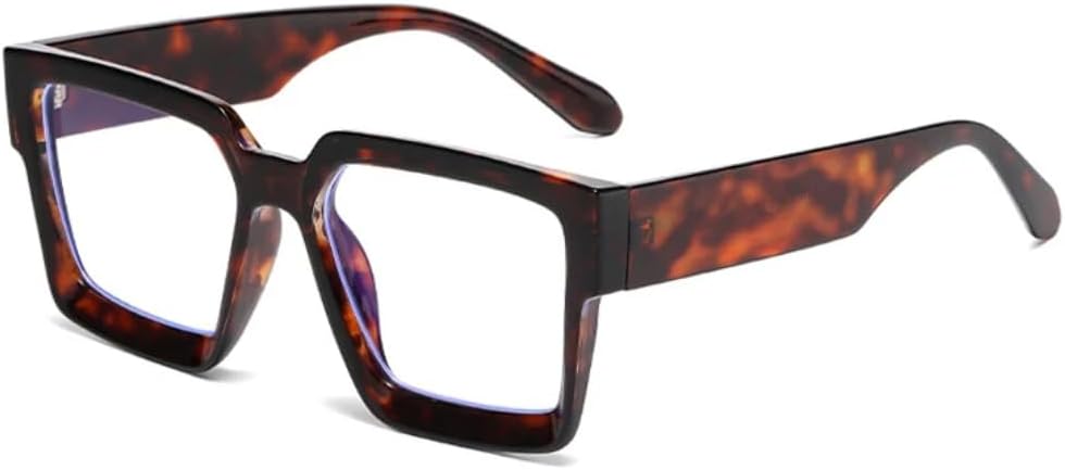 

Крупные квадратные женские солнцезащитные очки, модные прозрачные градиентные очки с защитой от УФ-излучения UV400, мужские трендовые очки в стиле панк UATXTAU, Black Leopard Clear