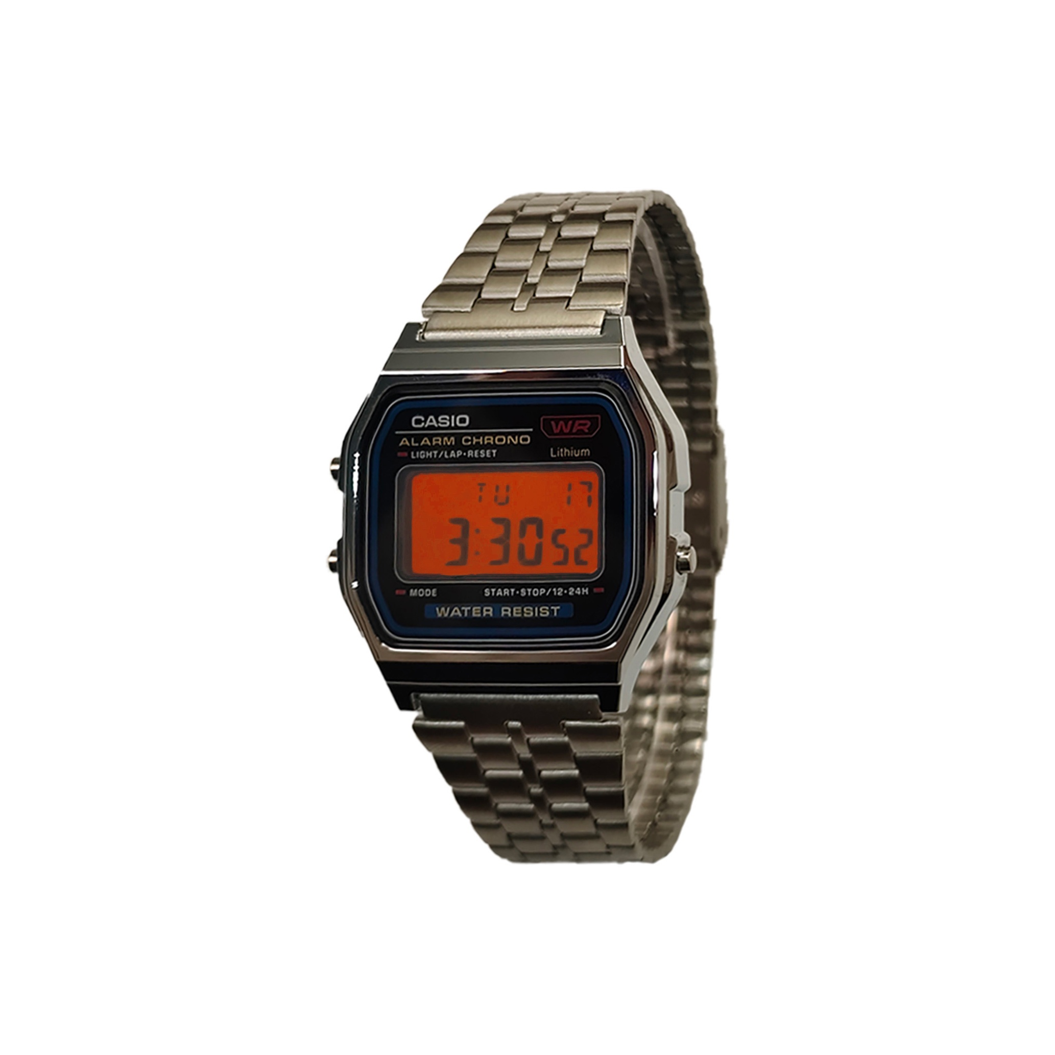 

CASIO Часы Retrofit Series Quartz Movement Stainless Steel Strap Watch Men's Watch Black Dial, Black Dial with Orange Bezel