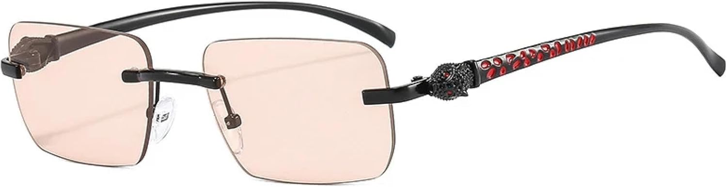 

Солнцезащитные очки с защитой от УФ-излучения UV400 для женщин и мужчин | Без оправы, прозрачные линзы с градиентом Ocean | для занятий спортом на открытом воздухе DSVIGF, Black Champagne