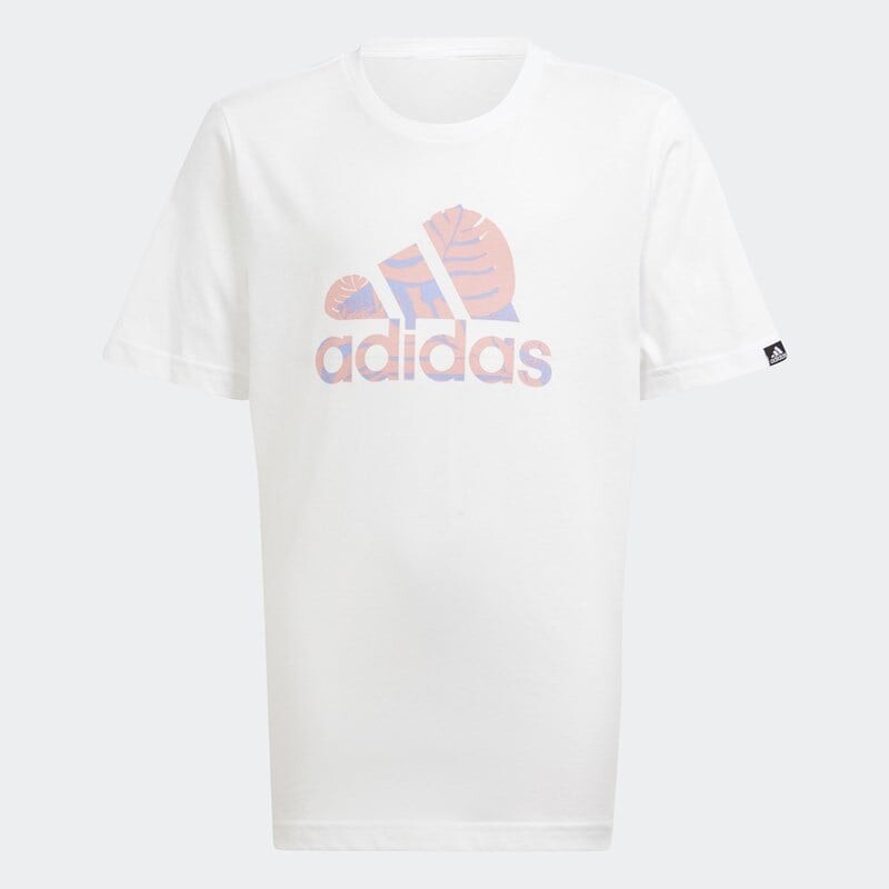 

Детская футболка со значком спортивного характера Adidas, белый