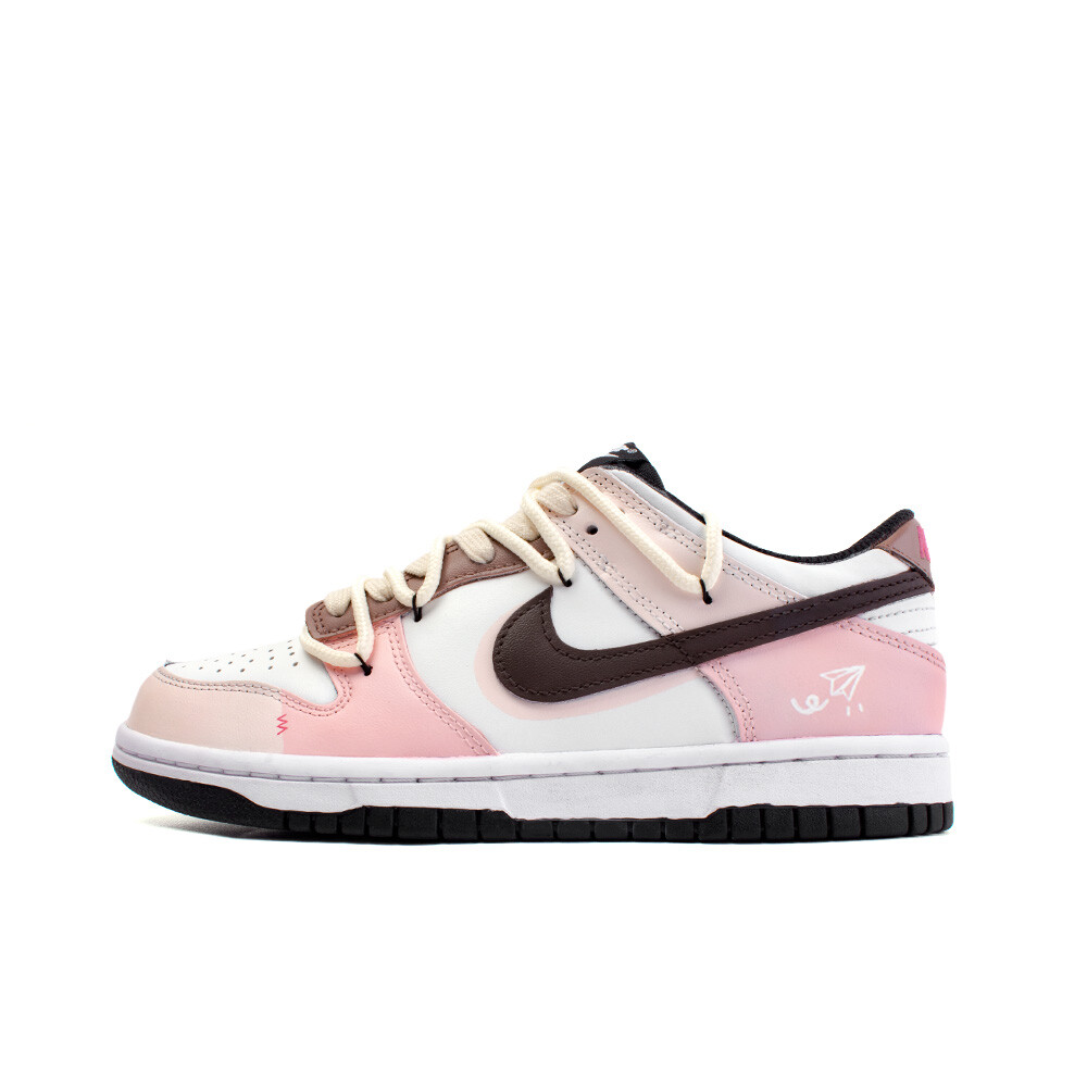 

Кроссовки Nike Dunk Skateboarding Shoes Women's Low-top Black, розовый