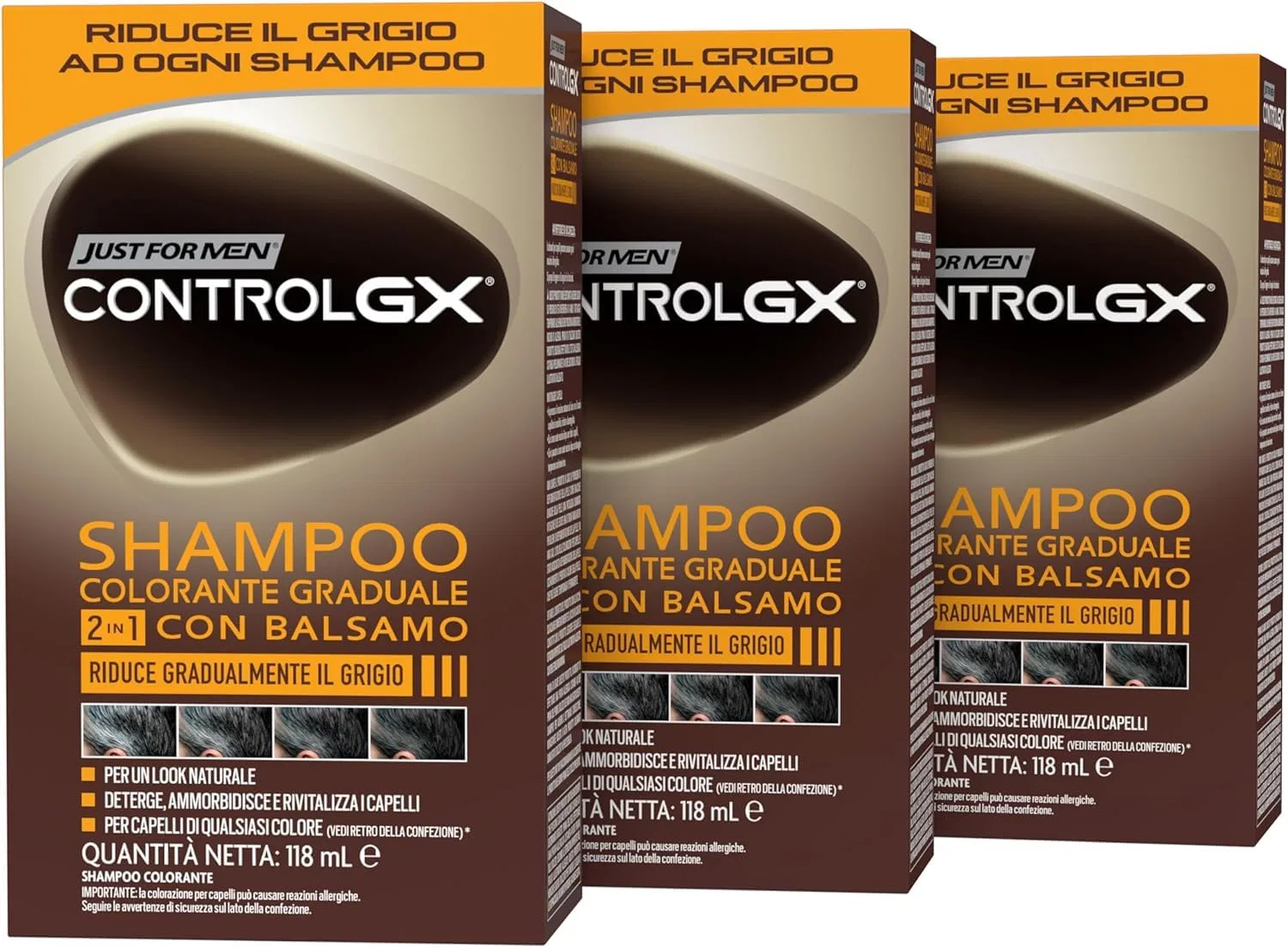 Мужской шампунь-кондиционер 2-в-1 Control GX Anti-Grigio Graduale от Just For Men Just For Men
