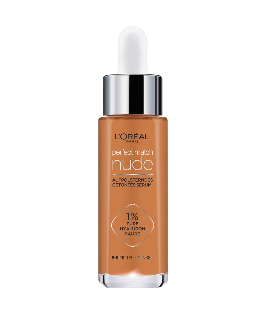 

Тонирующий крем для лица L'Oréal Paris Perfect Match nude Aufpolsterndes Getöntes Serum, Nr. 5-6 - Mittel-Dunkel, 30 ml