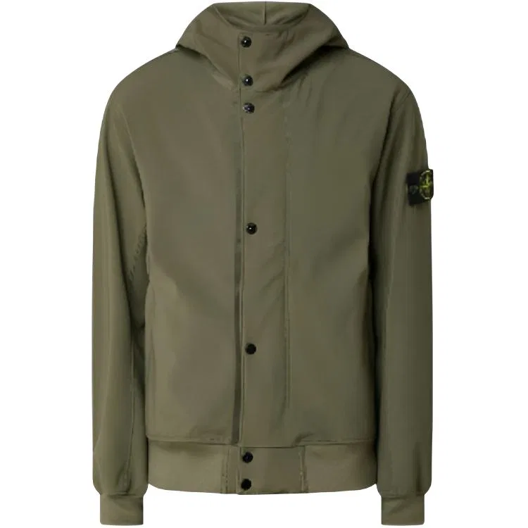 Куртка с патчем логотипа STONE ISLAND, Olive Green