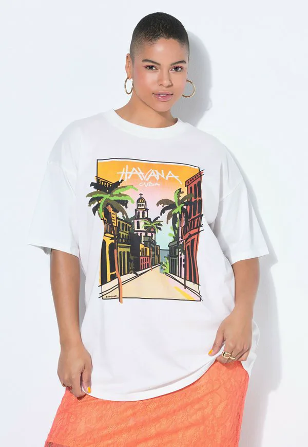 

Футболка оверсайз с принтом «гавана» Studio Untold, Off-White, Белый, Футболка оверсайз с принтом «гавана» Studio Untold, Off-White