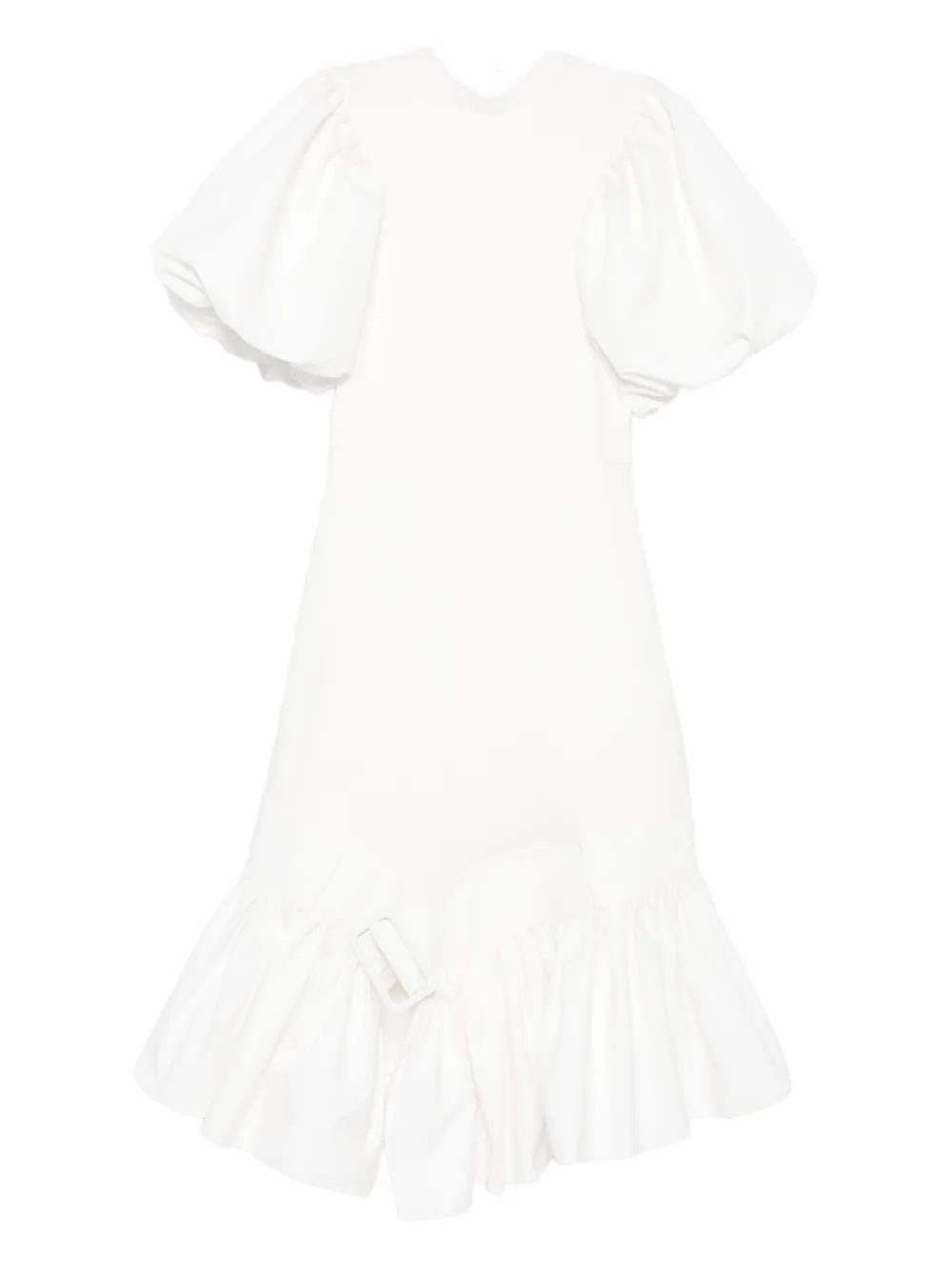 

Платье с пышными рукавами и оборками Rokh, белый