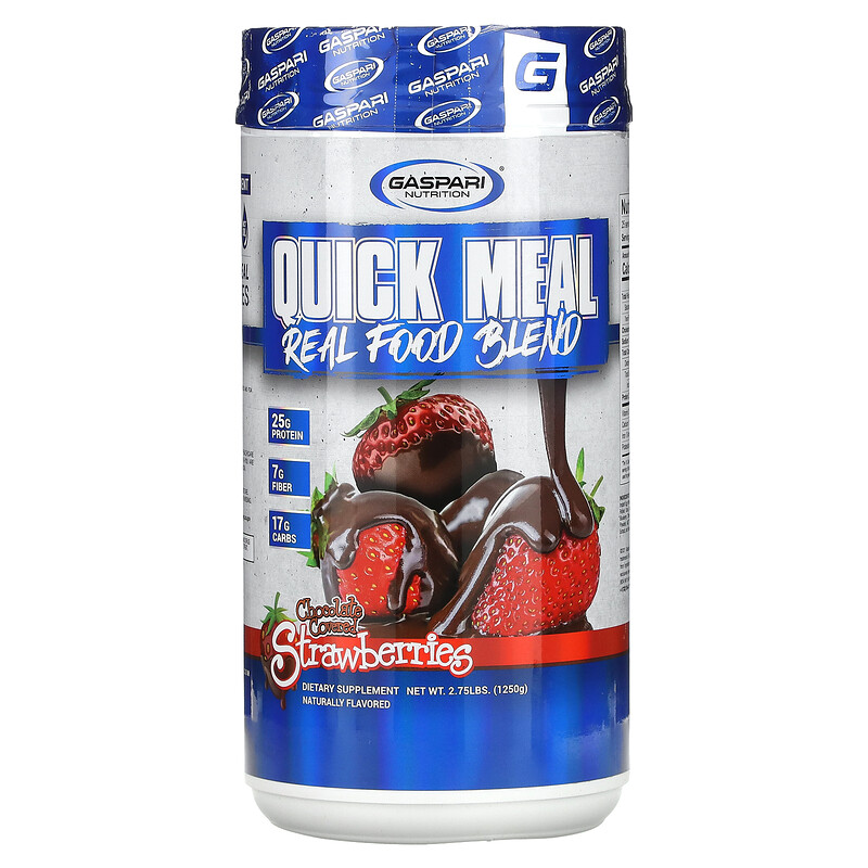 

Gaspari Nutrition, Quick Meal, смесь натуральных продуктов, клубника в шоколаде, 1250 г (2,75 фунта)
