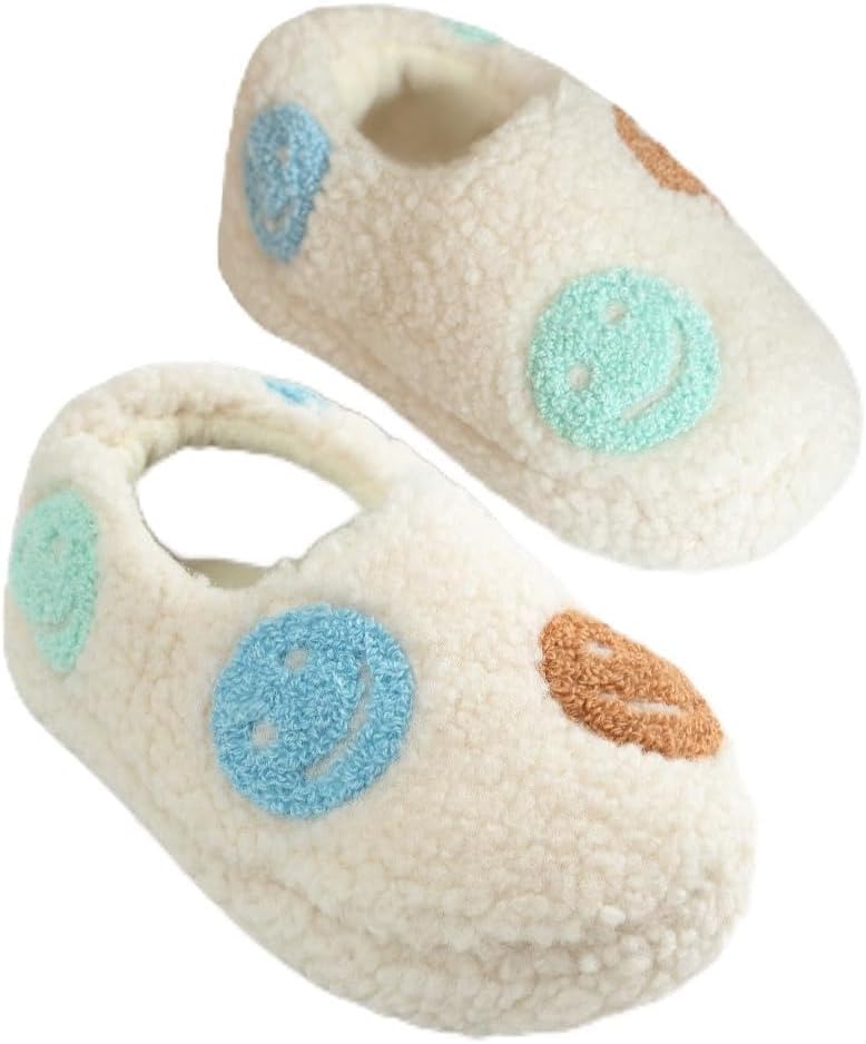 

Детские тапочки Dream Bridge для девочек, пинетки с единорогом, домашние тапочки-сапожки для малышей, милые плюшевые флисовые теплые мультяшные пинетки для дома и улицы, пушистые пинетки для мальчиков и девочек, Happy Face