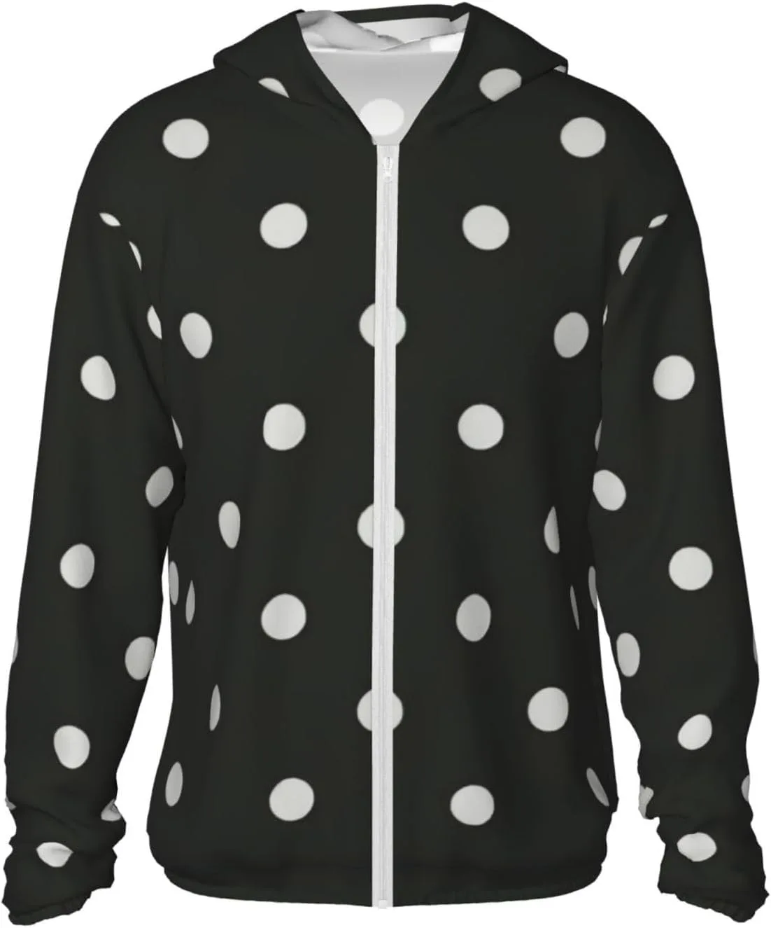 

Толстовка с защитой от солнца в черно-белый горох TONAUA