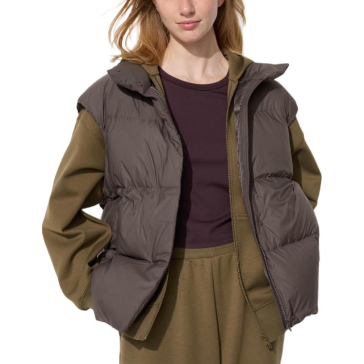 Пуховик женский умбра UNIQLO — фото 3